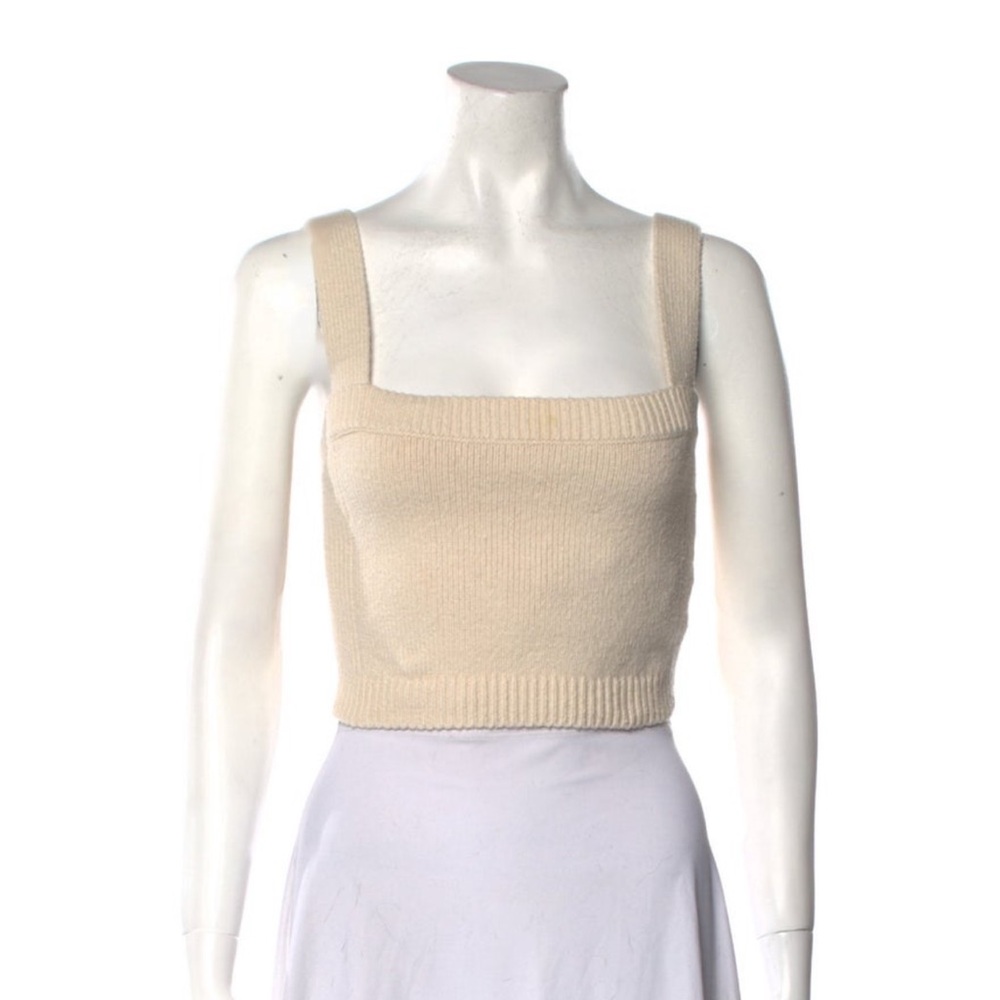Cream Knit Crop Top
